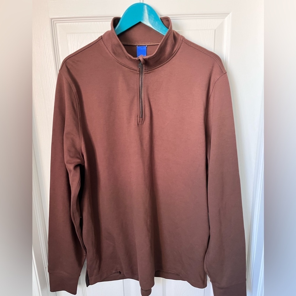 Mens Kit and Ace Friday Quarter Zip Sweater Like NEW Chocolate Brown XL Fall